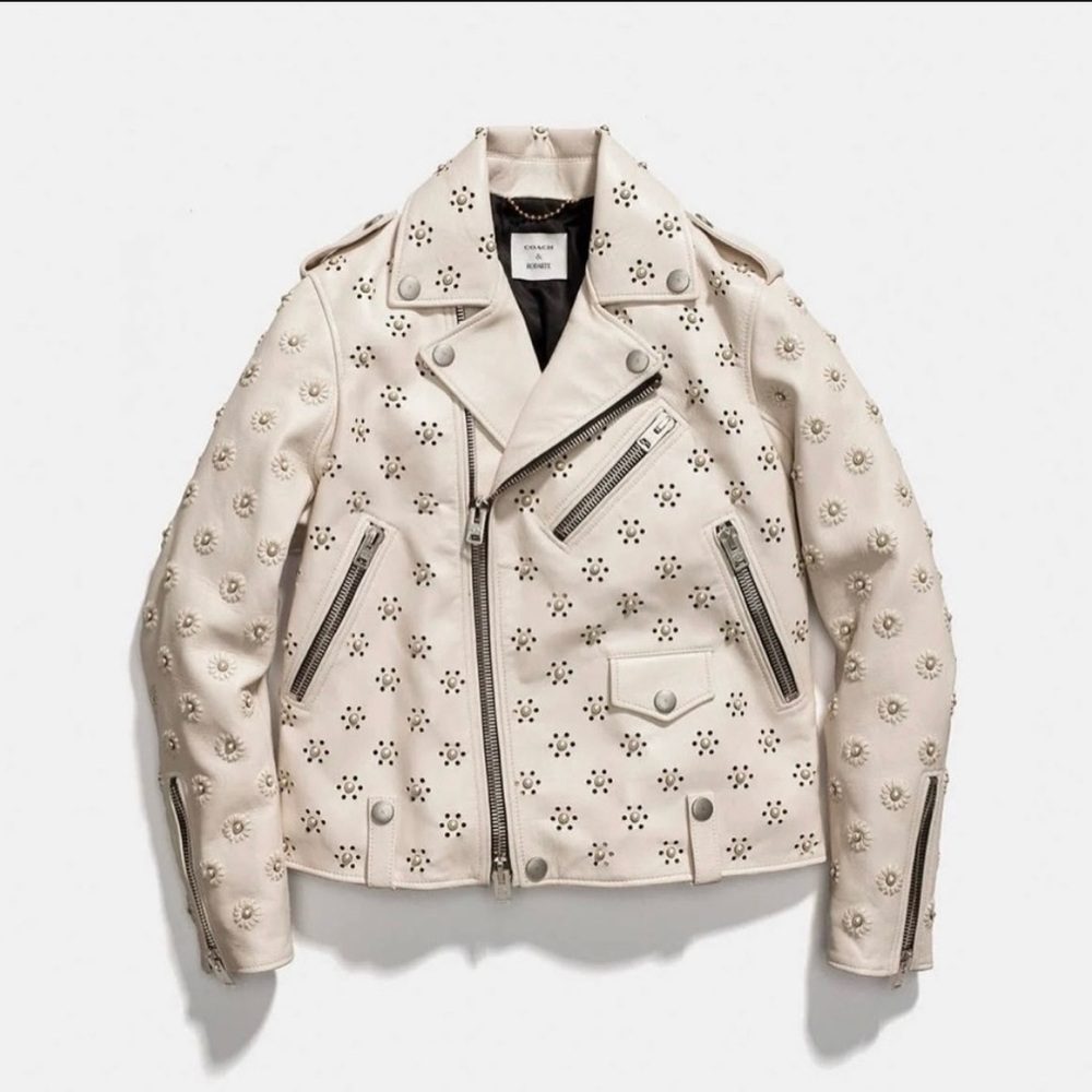 Coach & Rodarte Whipstitch Eyelet Moto Jacket